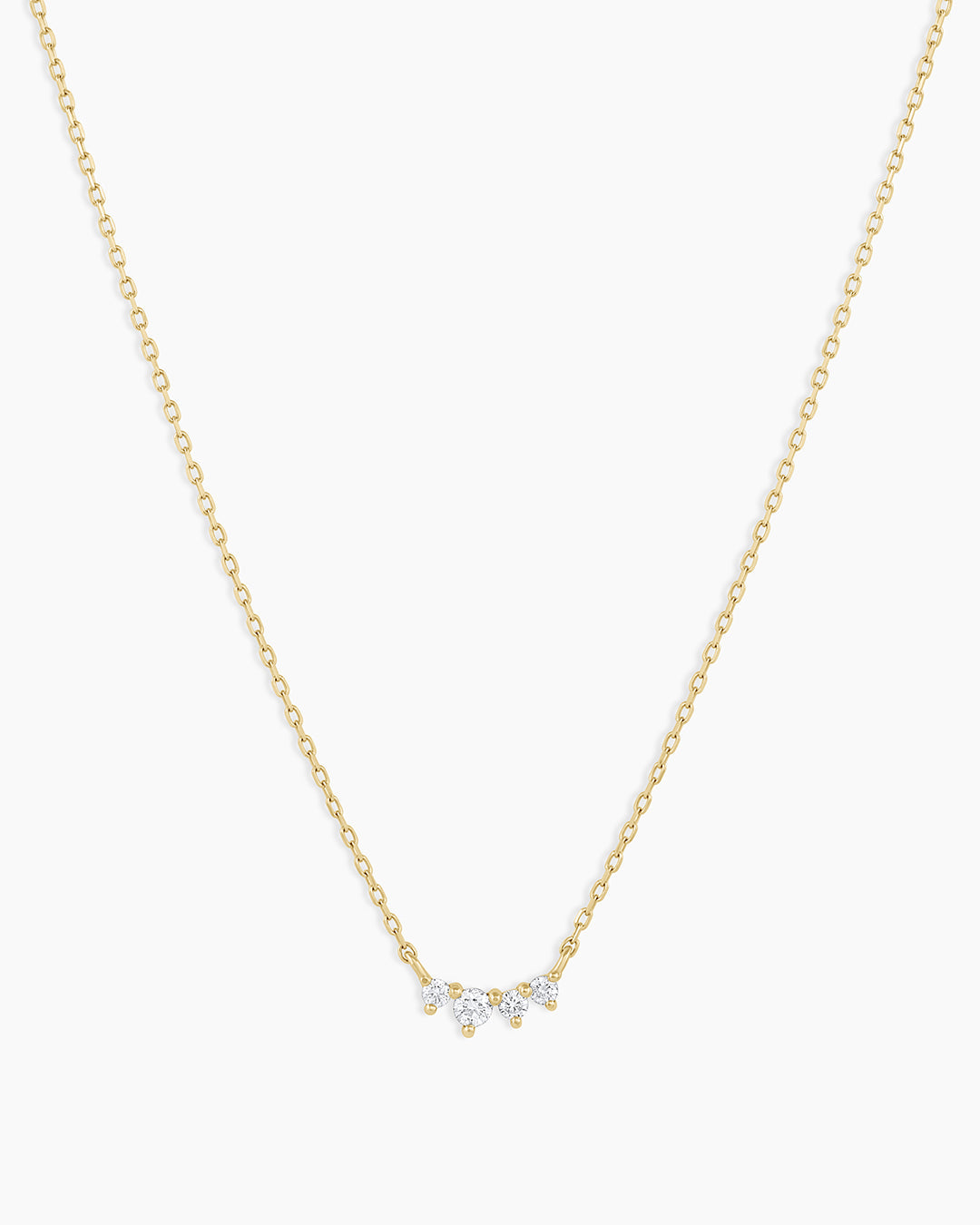 Diamond Cluster Necklace || option::14K Solid Gold