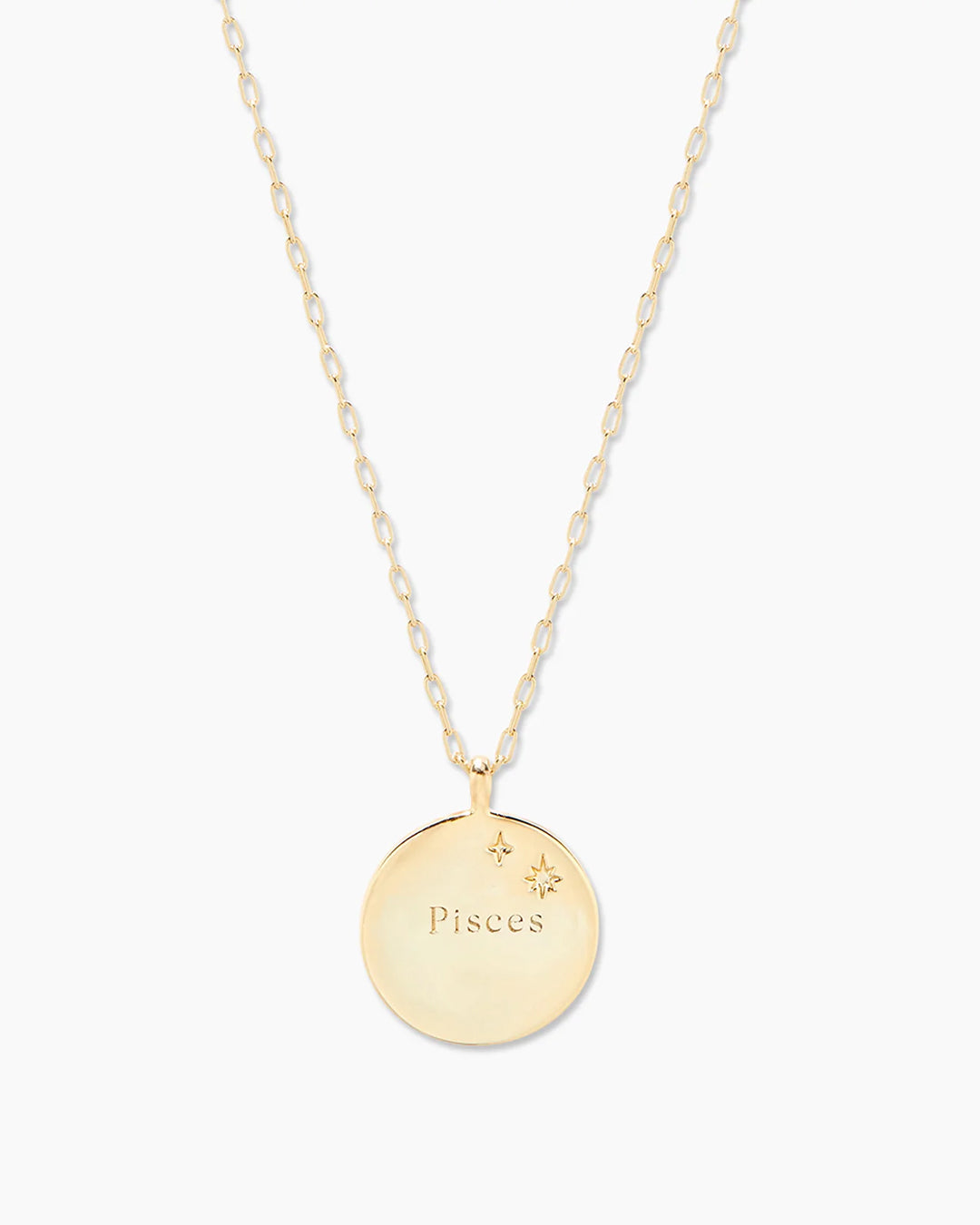 Zodiac Necklace - Pisces, Astrology Coin Necklace, Pisces Necklace || option::18K Gold Plated, Pisces