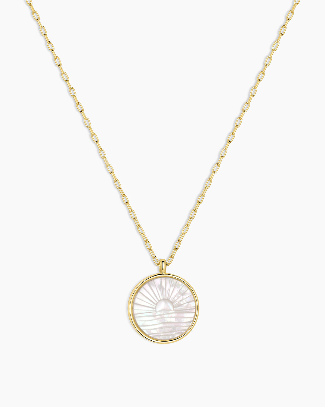 Sunset Etched Necklace || option::18K Gold Plated