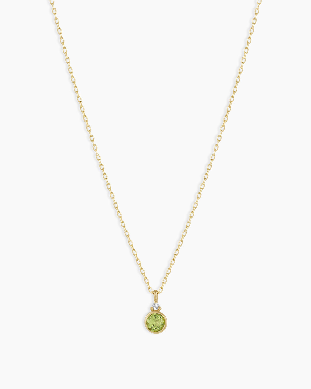 Peridot Birthstone Necklace August Birthstone Necklace  || option::14K Solid Gold, Peridot - August