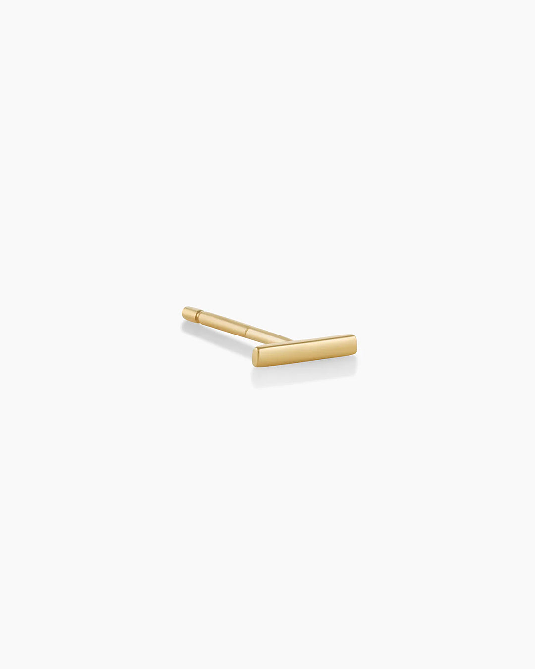 Woman wearing Rose Bar Stud || option::14K Solid Gold