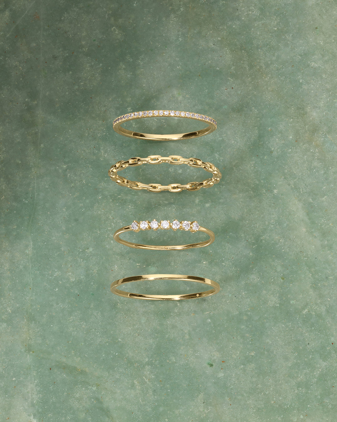 Woman wearing Parker Ring || option::14K Solid Gold