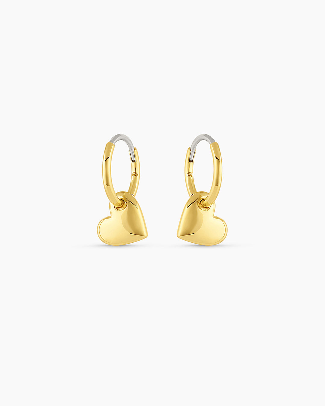Lou Heart Huggies || option::18K Gold Plated