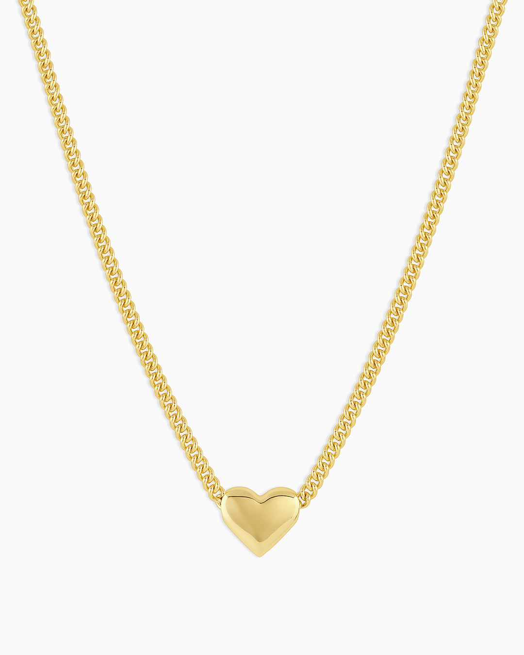 Lou Heart Charm Necklace || option::18K Gold Plated