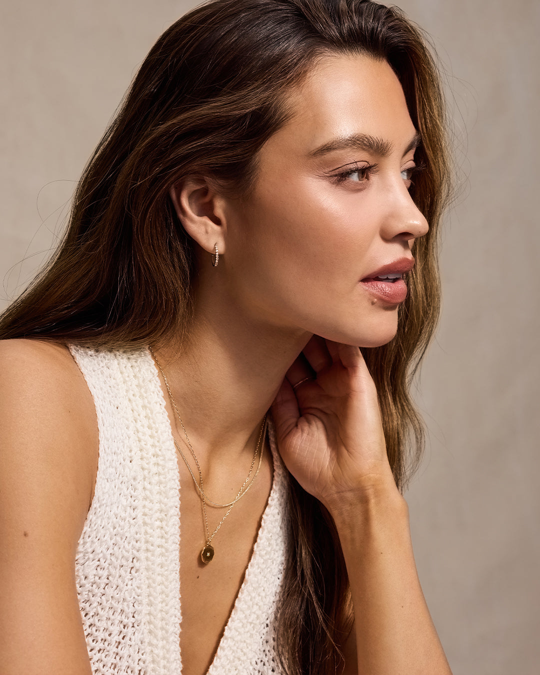 Birthstone Coin Necklace || option::18K Gold Plated, Garnet - January
