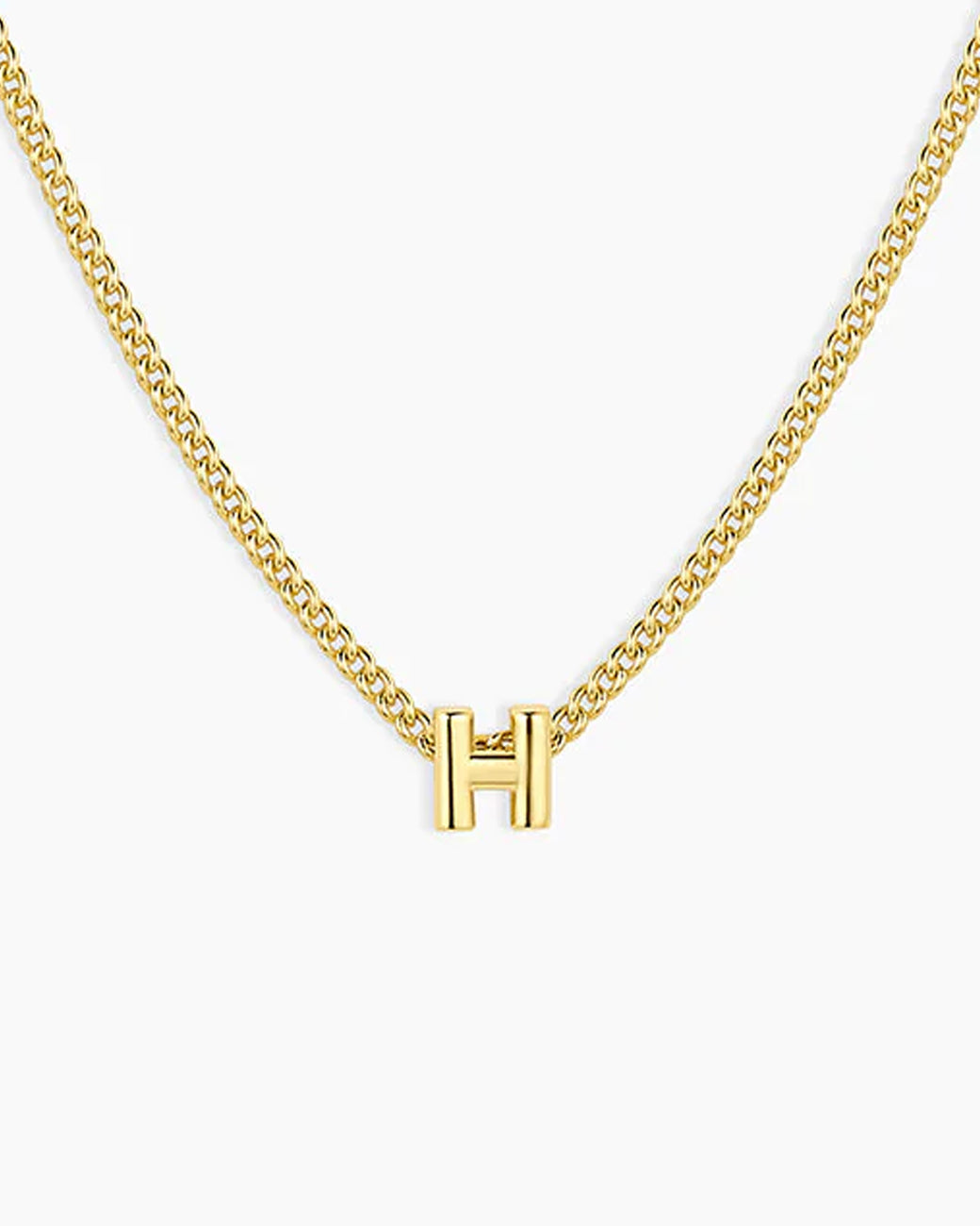 Wilder Mini Alphabet Necklace || option::18K Gold Plated, H