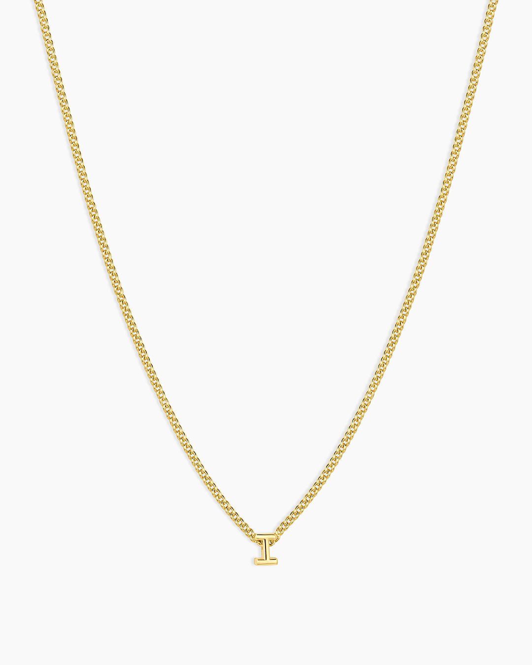 Wilder Mini Alphabet Necklace || option::18K Gold Plated, I