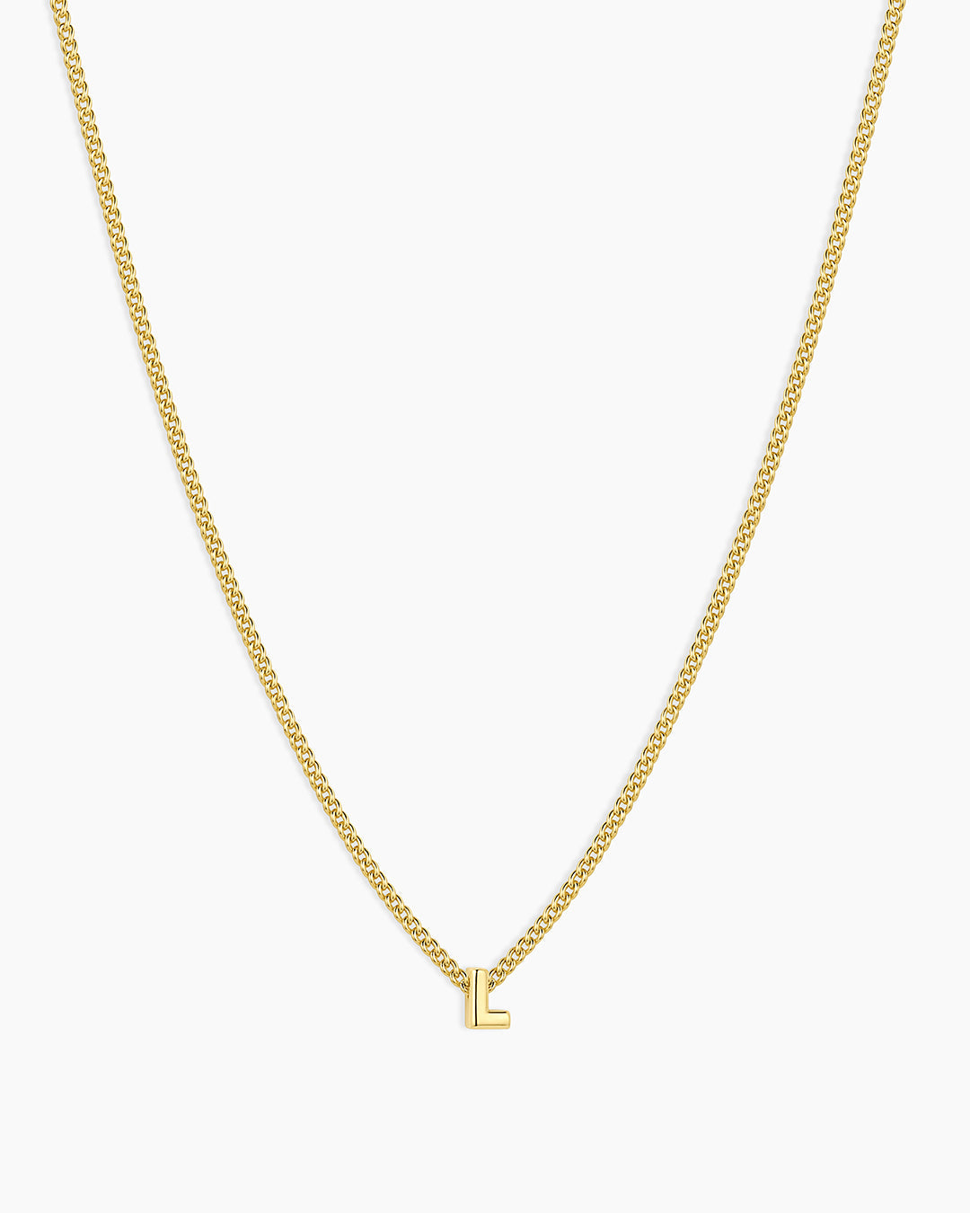 Wilder Mini Alphabet Necklace || option::18K Gold Plated, L