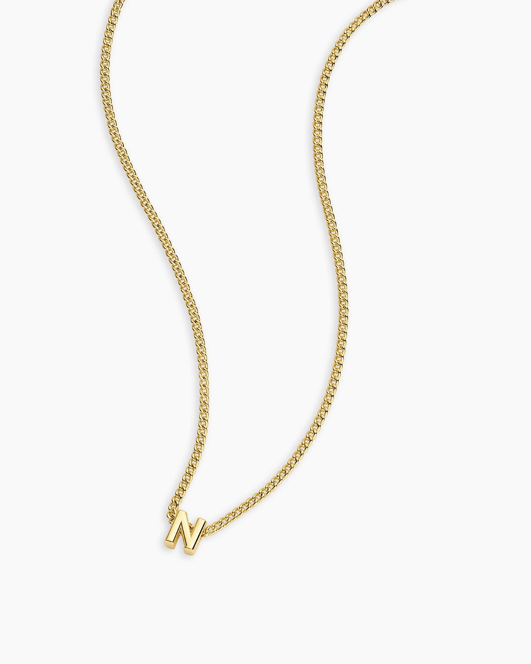 Wilder Mini Alphabet Necklace || option::18K Gold Plated, N