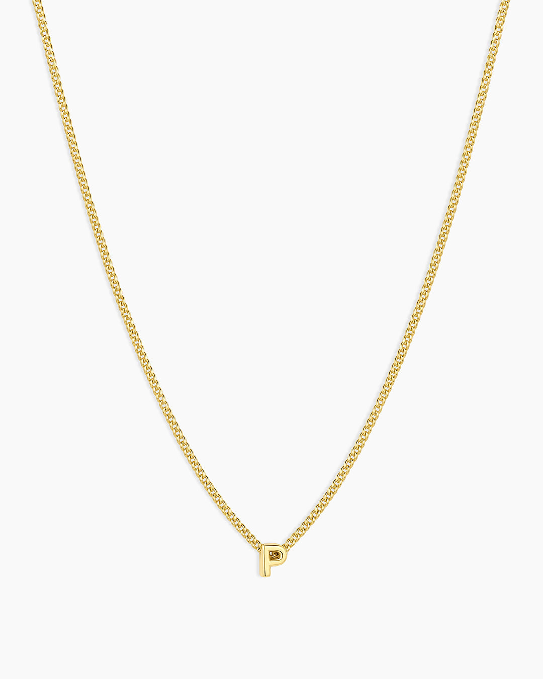 Wilder Mini Alphabet Necklace || option::18K Gold Plated, P