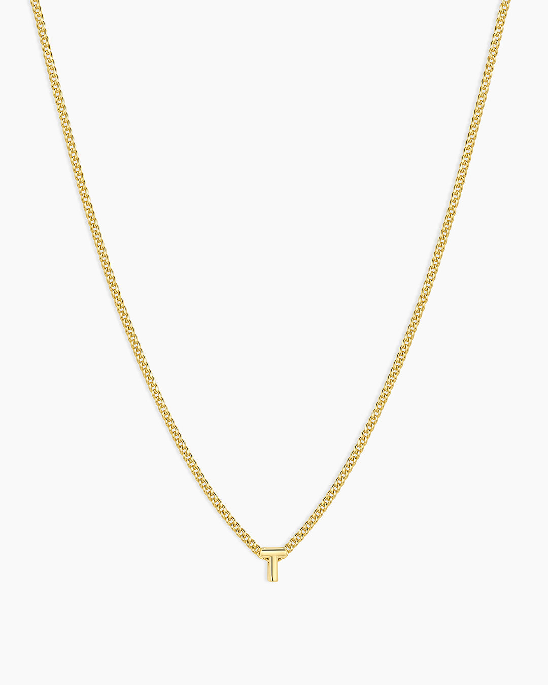 Wilder Mini Alphabet Necklace || option::18K Gold Plated, T