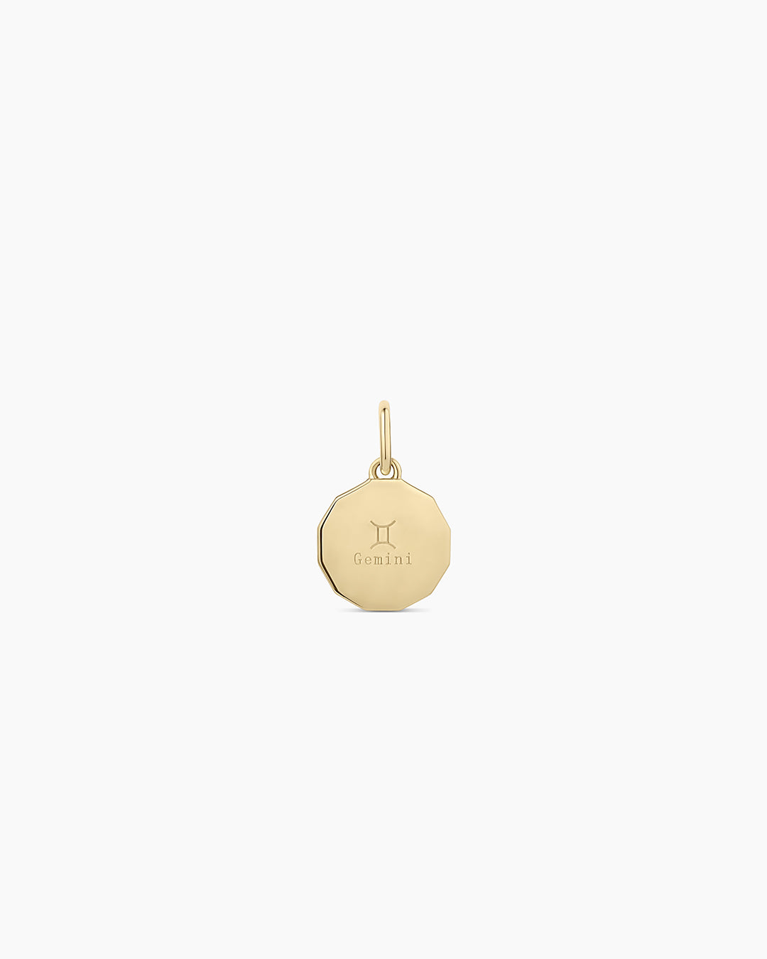 Diamond Zodiac Coin Charm || option::14K Solid Gold, Gemini