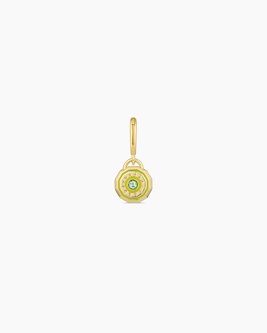 Birthstone Parker Charm || option::18K Gold Plated, Peridot - August