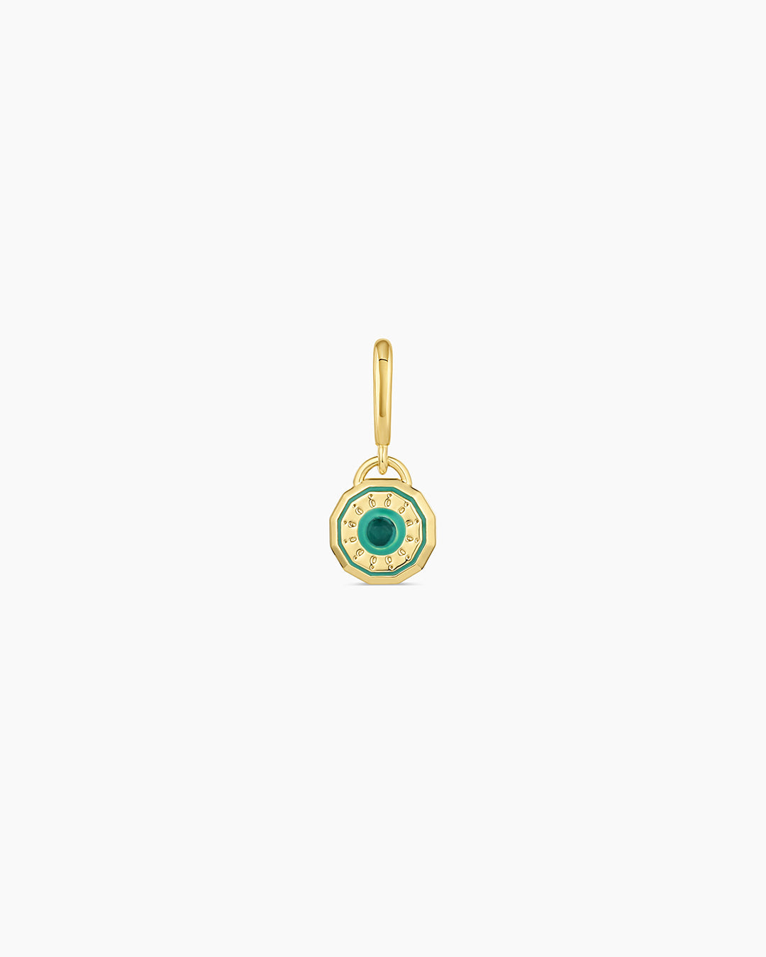 Birthstone Parker Charm || option::18K Gold Plated, Green Agate - May