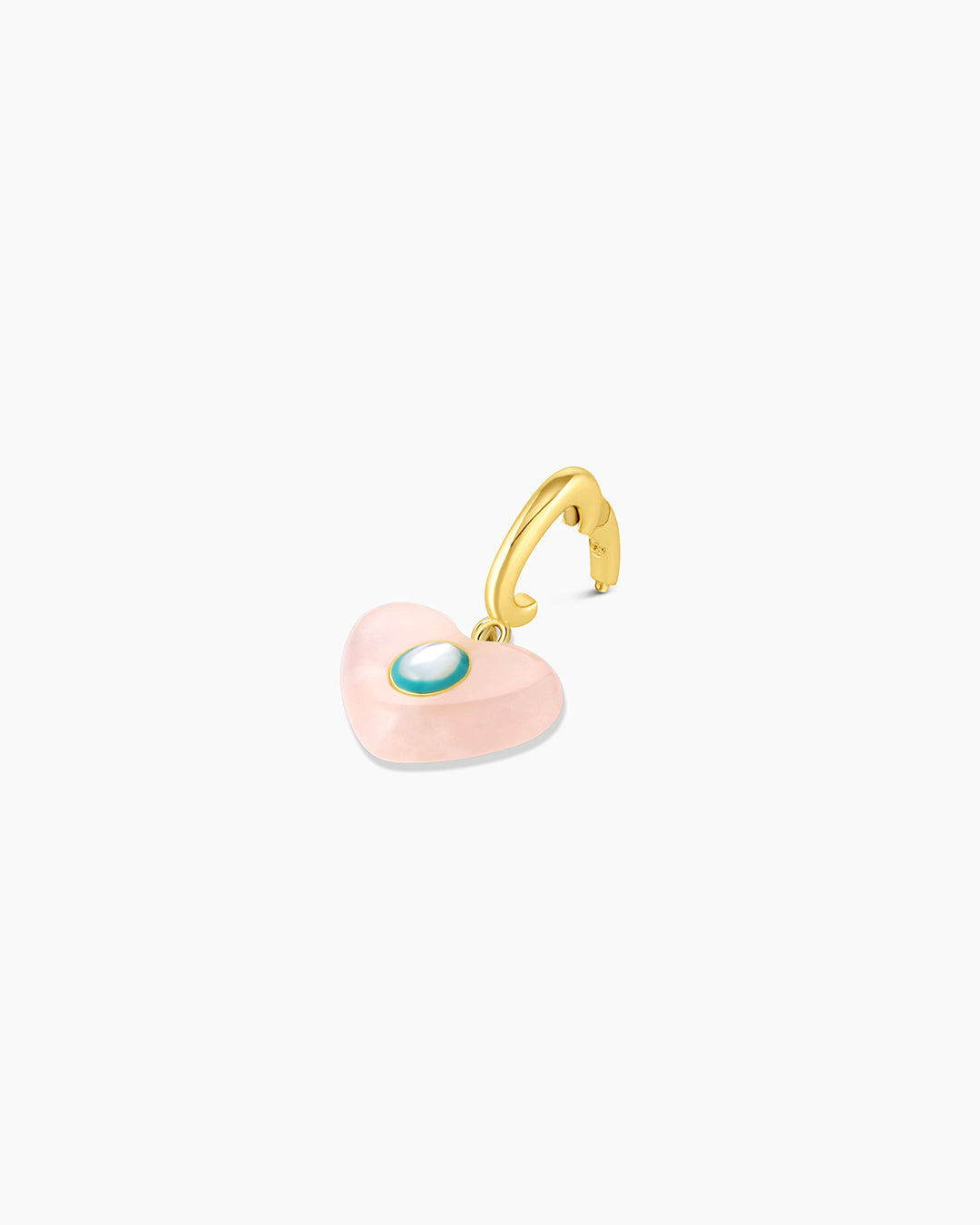 Rose Quartz Heart Parker Charm || option::18K Gold Plated
