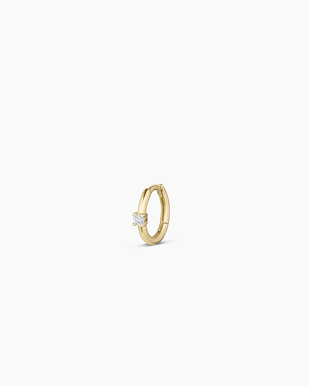 Diamond Solitaire Huggie || option::14K Solid Gold