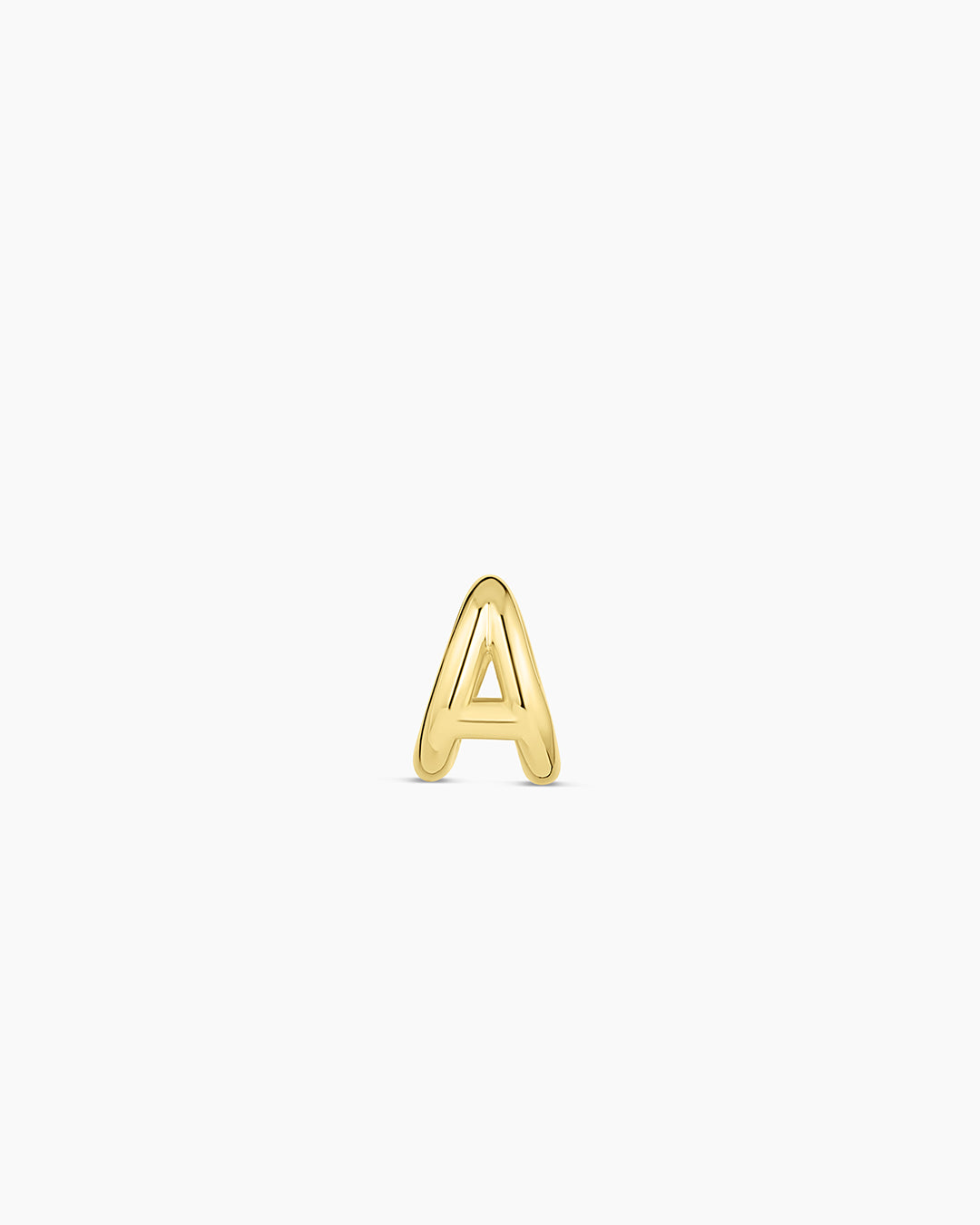 Alphabet Huggie || option::18K Gold Plated, A