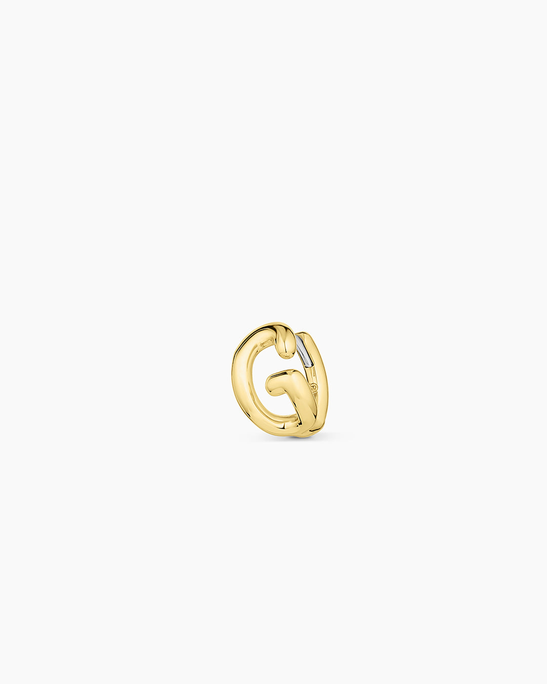 Alphabet Huggie || option::18K Gold Plated, G