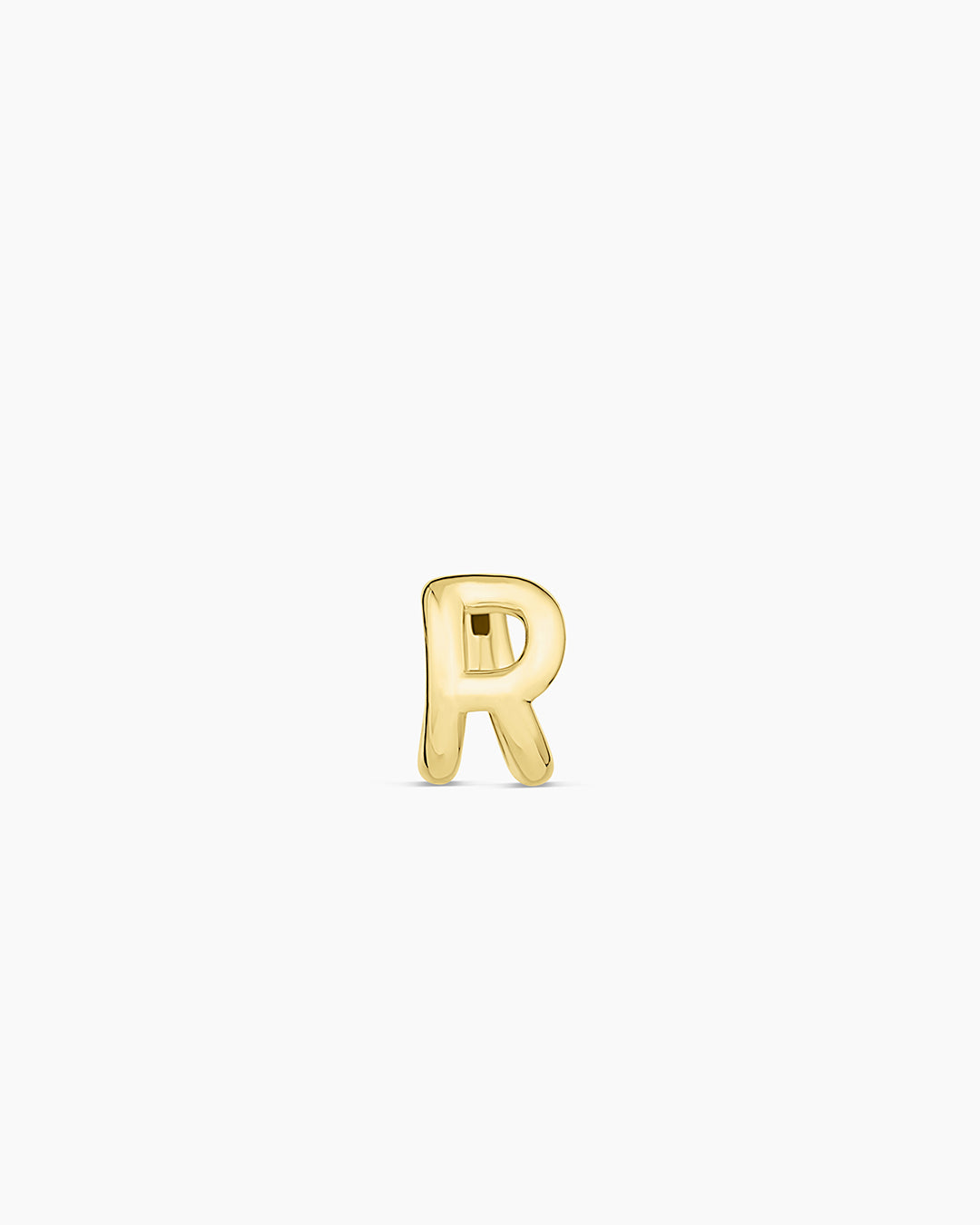 Alphabet Huggie || option::18K Gold Plated, R