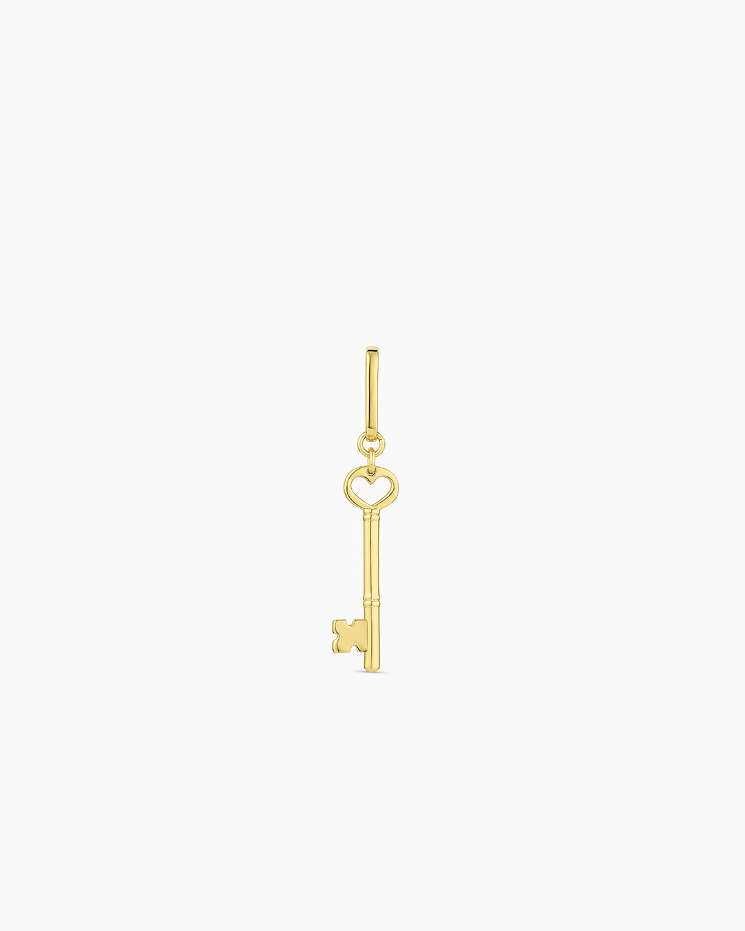 Heart Key Statement Charm || option::18K Gold Plated