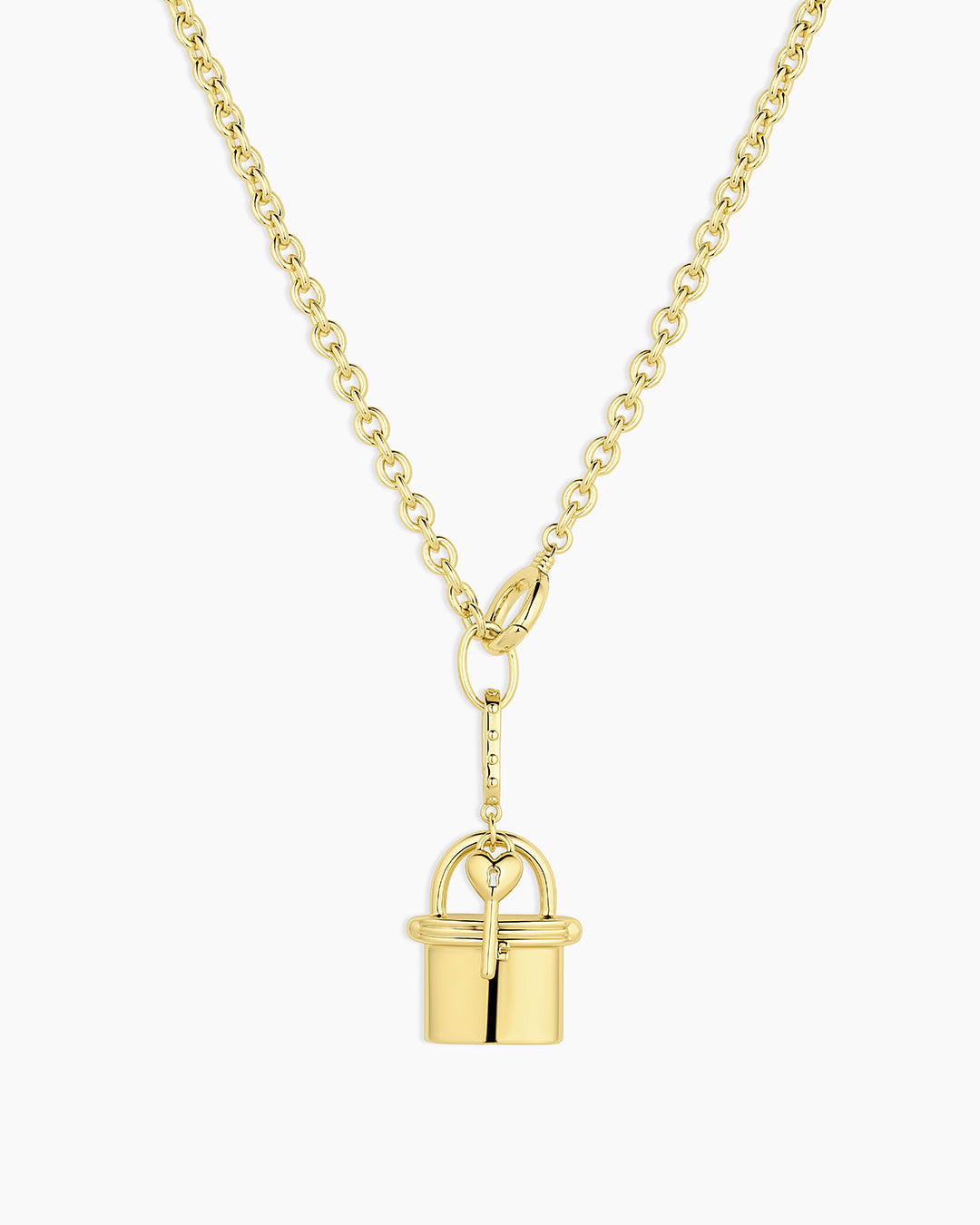 Avery Love Lock Necklace || option::18K Gold Plated