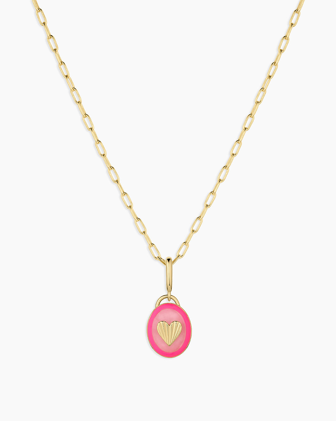 Power Gemstone Parker Charm Necklace Love || option::18K Gold Plated