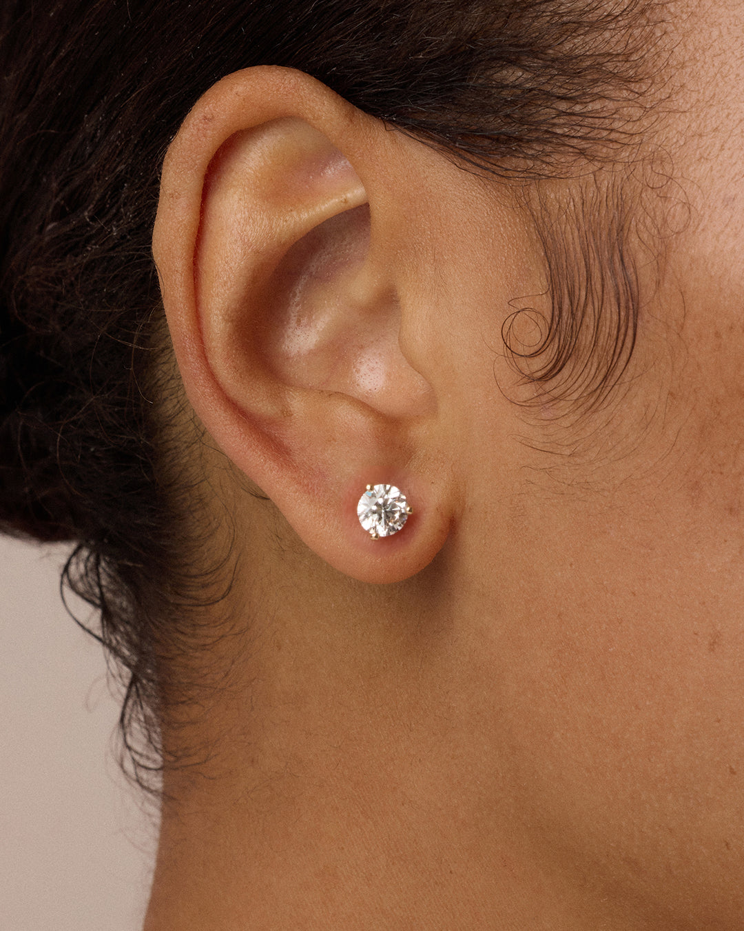 Lab Grown Diamond Solitaire Studs || option::14K Solid Gold, .9ct