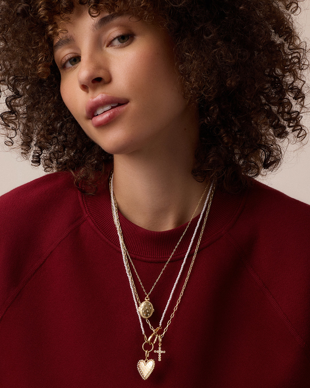 Shimmer Cross Parker Charm || option::18K Gold Plated