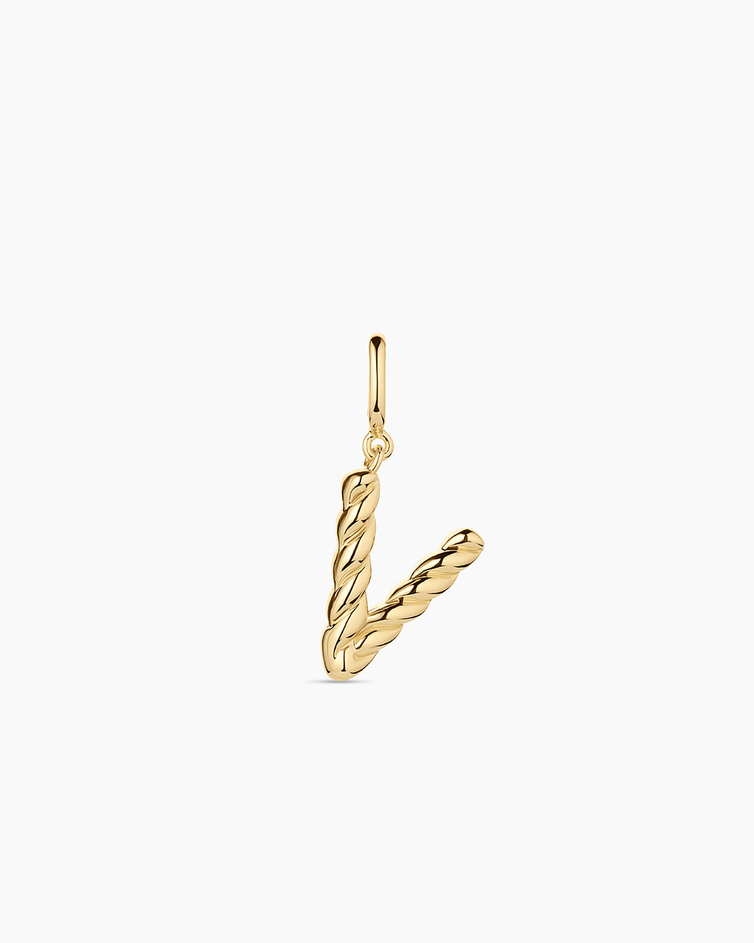 Crew Alphabet Statement Charm || option::18K Gold Plated, V