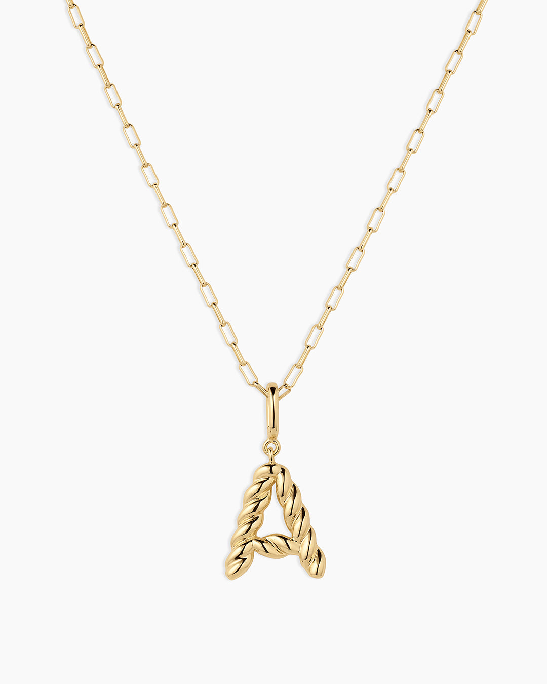 Crew Alphabet Statement Charm Necklace || option::18K Gold Plated, A