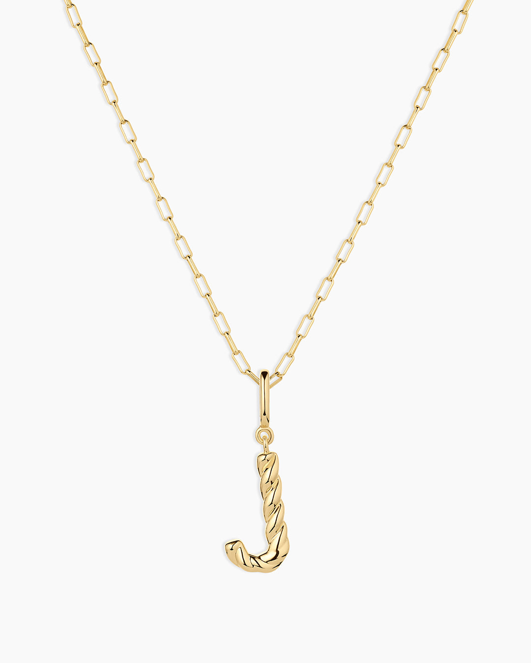 Crew Alphabet Statement Charm Necklace || option::18K Gold Plated, J