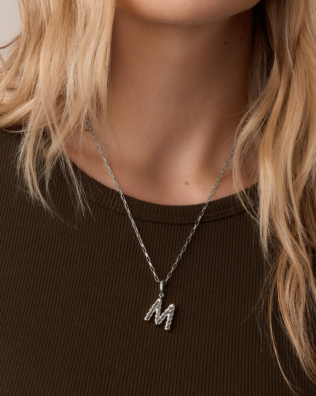 Crew Alphabet Statement Charm || option::Silver Plated, M