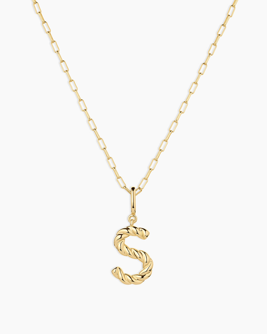 Crew Alphabet Statement Charm Necklace || option::18K Gold Plated, S