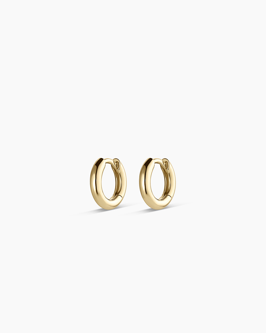 14K Gold Everyday Huggies || option::14K Solid Gold, 9mm