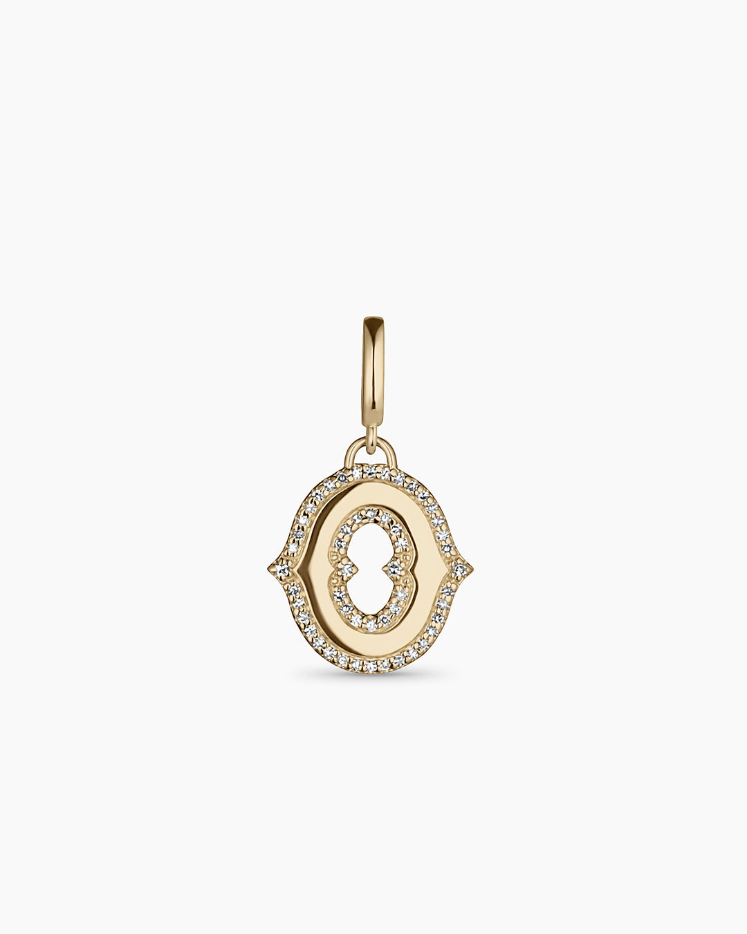 Diamond Era Alphabet Charm || option::14K Solid Gold, O