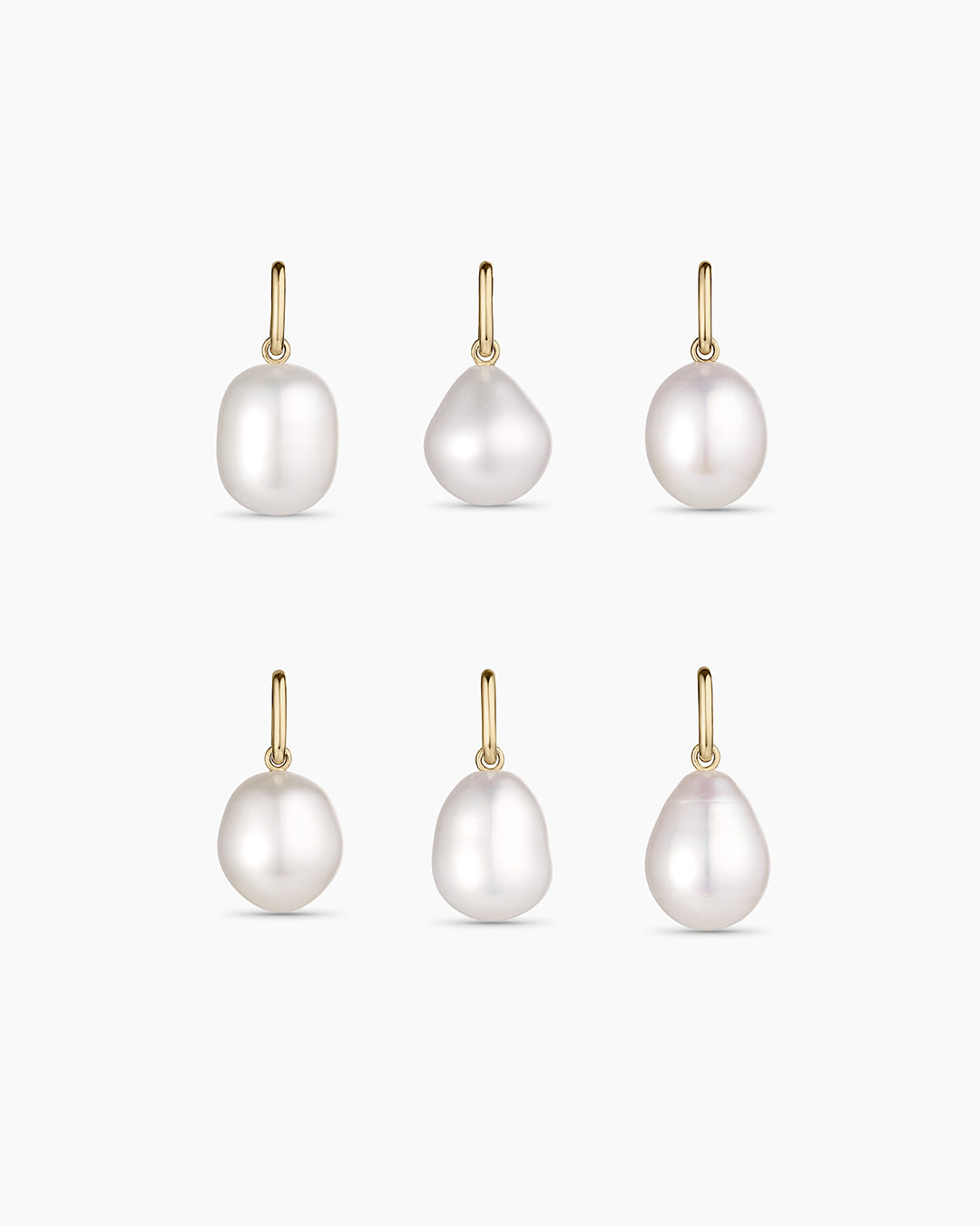 14K Gold Pearl Charm Necklace || option::14K Solid Gold