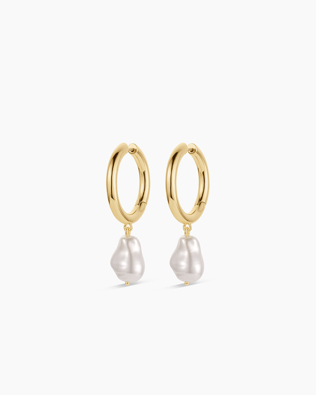 Pearl Cove Hoops || option::18K Gold Plated