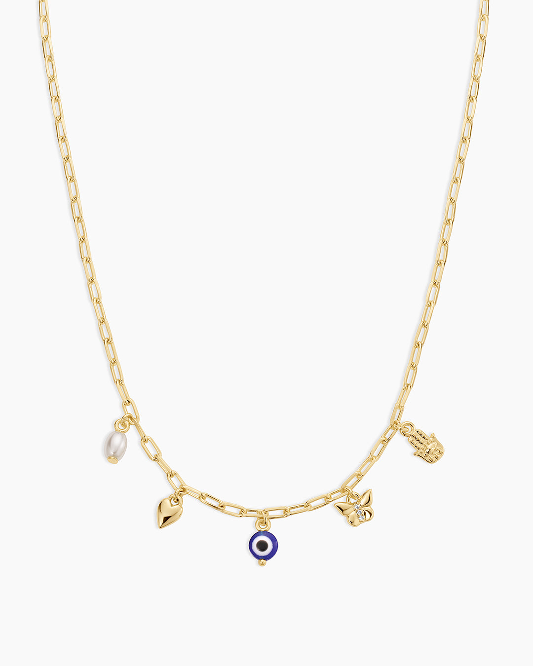 Connection Mini Charm Necklace || option::18K Gold Plated