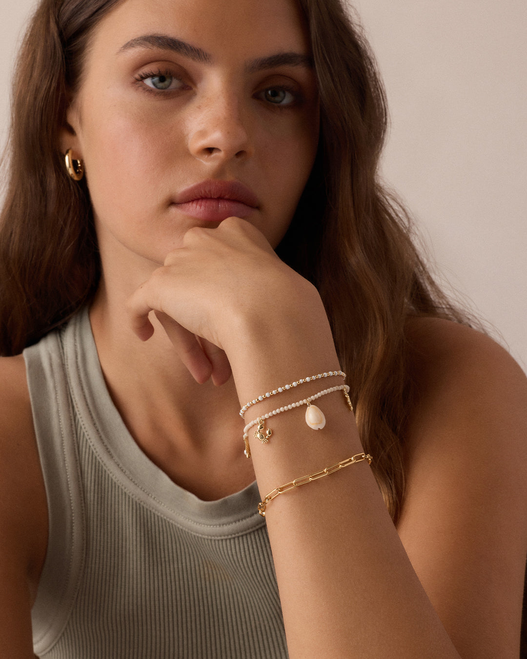 Ocean Mini Charm Bracelet || option::18K Gold Plated || set::ocean-mini-bracelet-stl