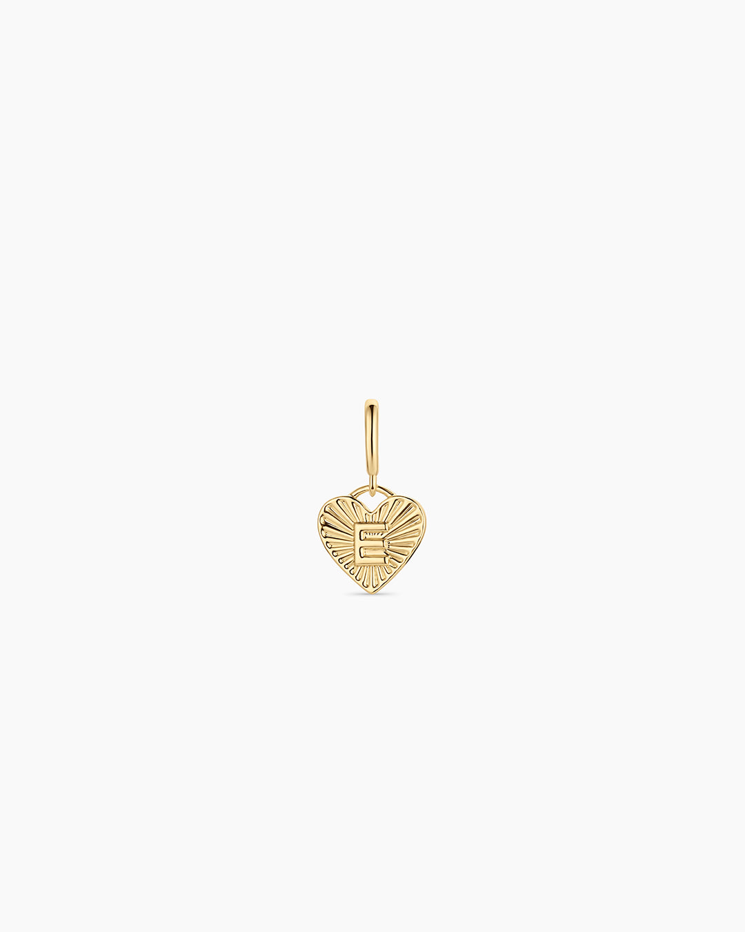 Vintage Heart Alphabet Parker Charm - E || option::18K Gold Plated, E