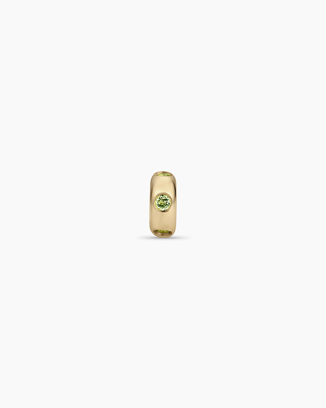 14K Gold Birthstone Halo Charm || option::14K Solid Gold, Peridot - August