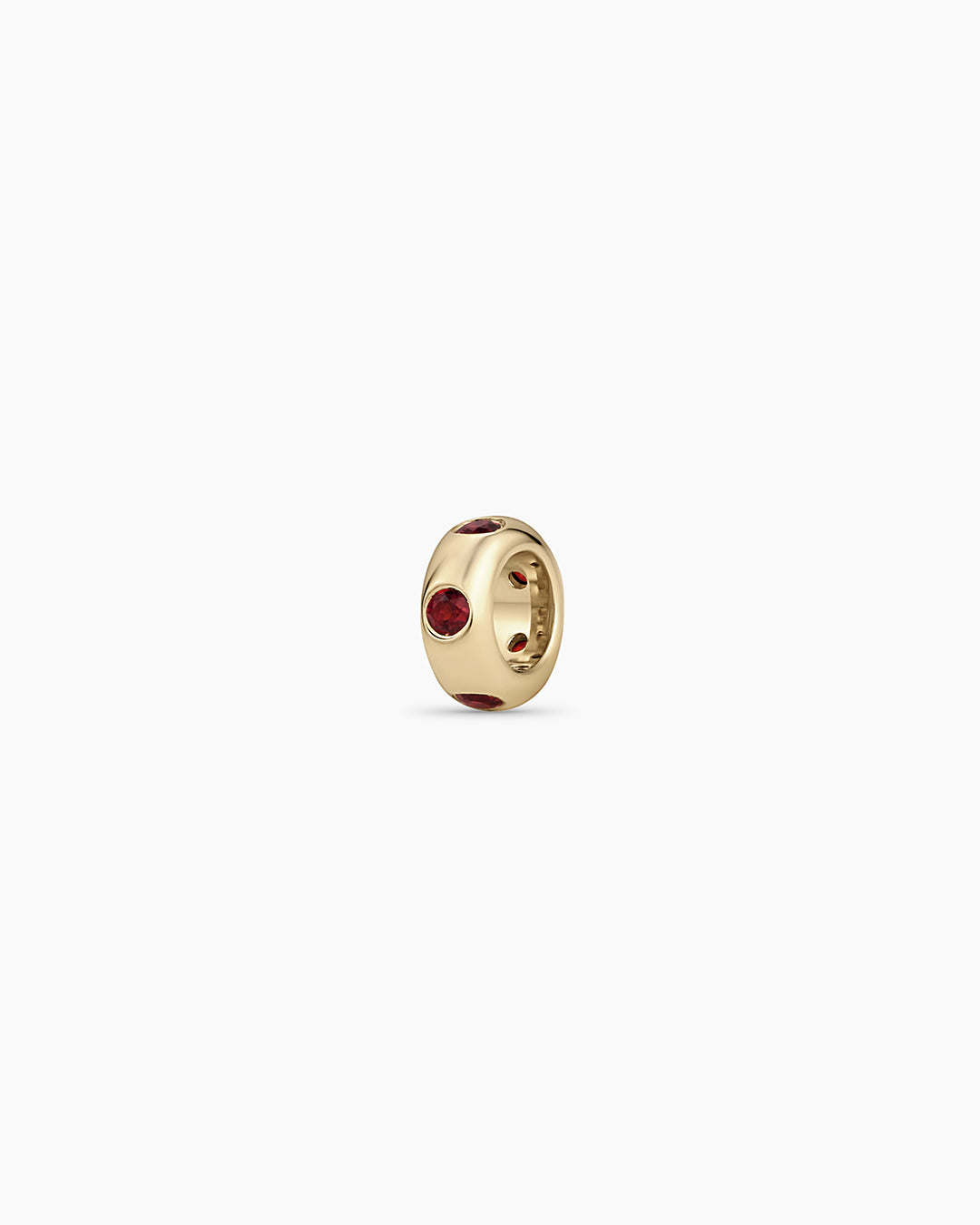 14K Gold Birthstone Halo Charm || option::14K Solid Gold, Garnet - January