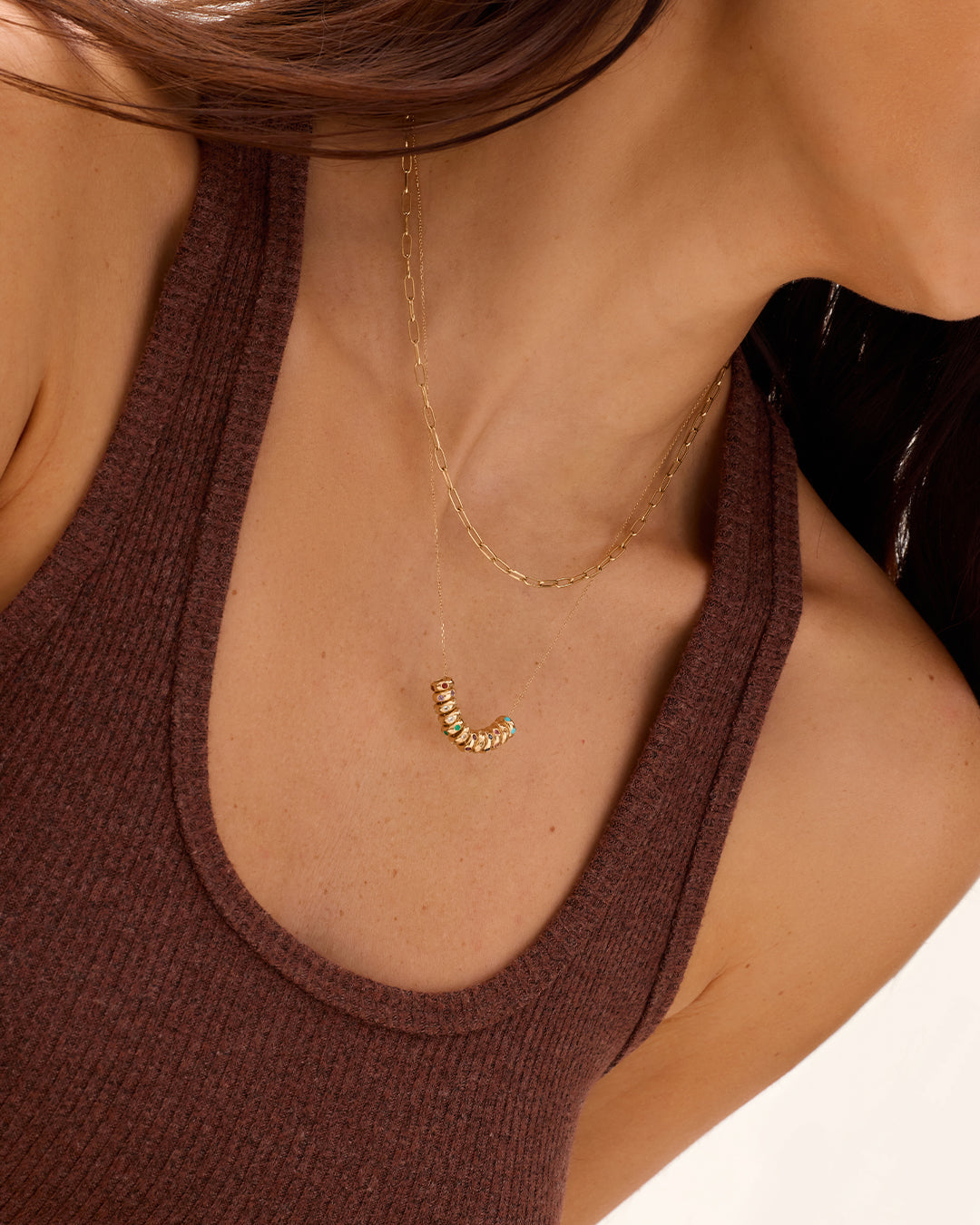 14K Gold Birthstone Halo Charm Necklace || option::14K Solid Gold, Citrine - November