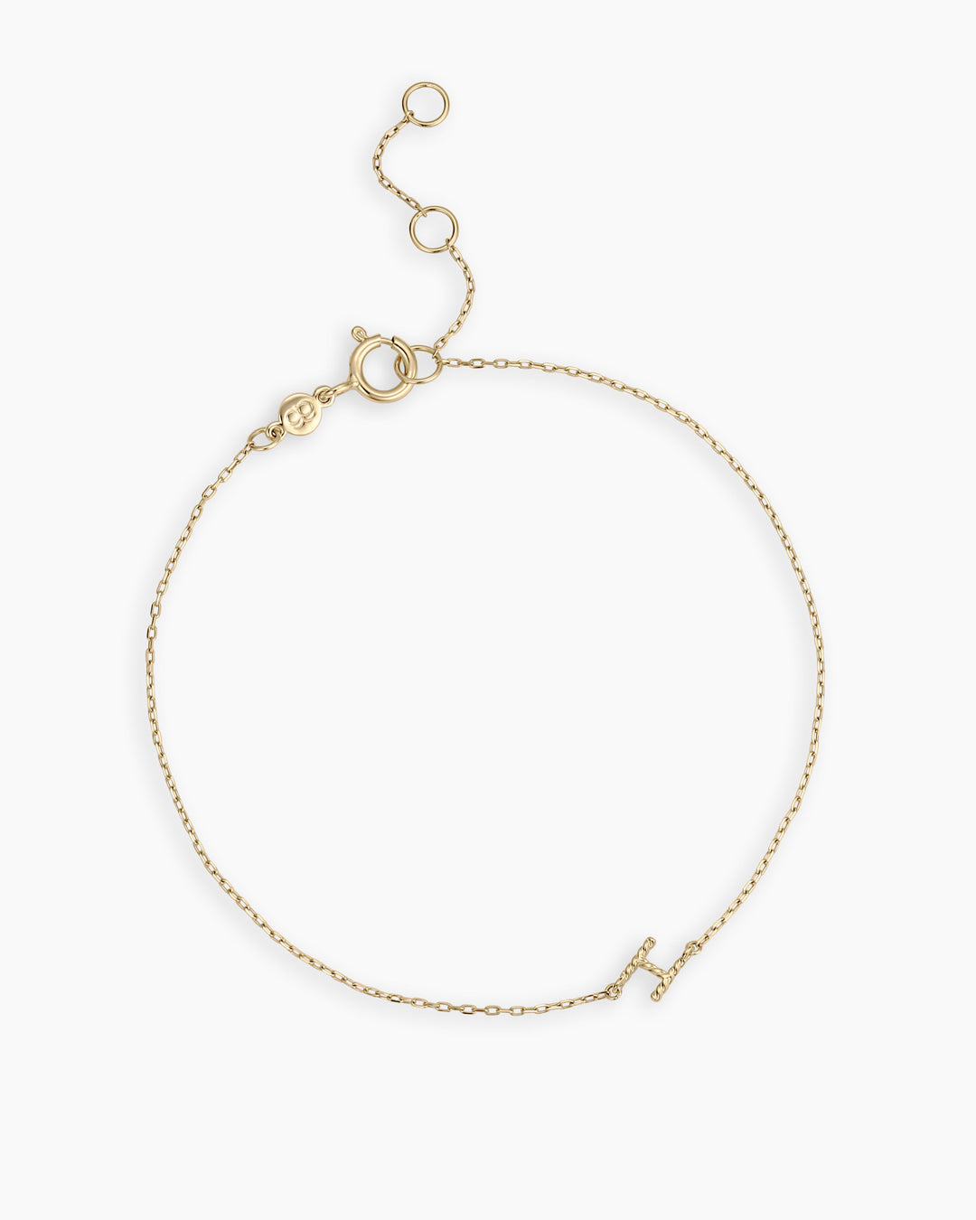 14k Gold Crew Alphabet Bracelet || option::14K Solid Gold, H