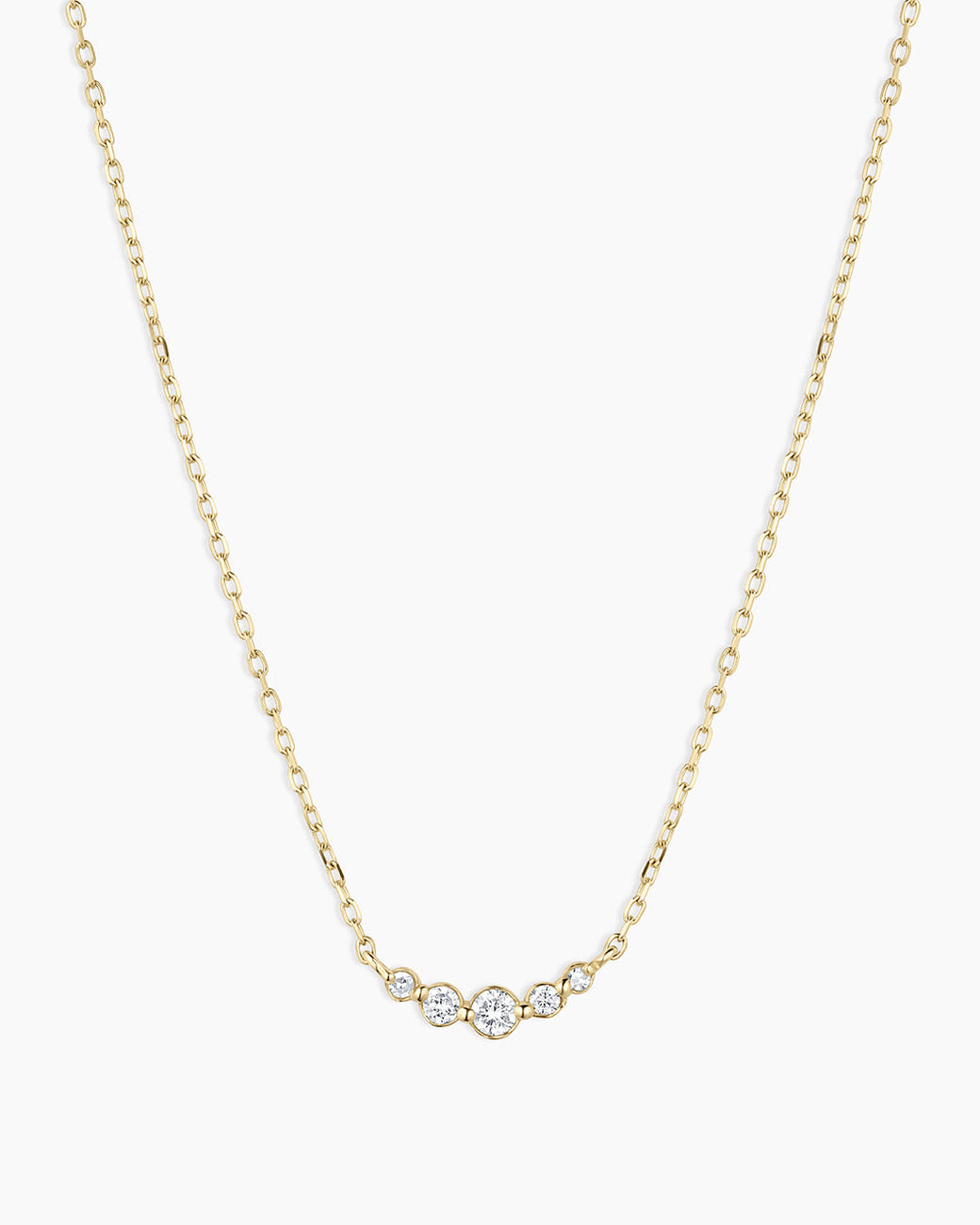 Elle Diamond Cluster Necklace || option::14K Solid Gold