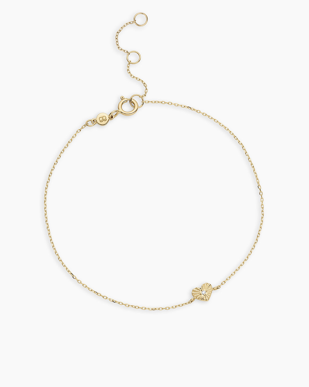 Diamond Vintage Heart Bracelet || option::14K Solid Gold