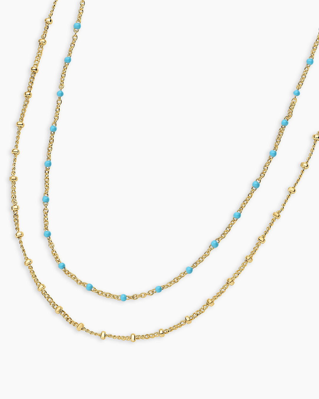 Capri Layer Necklace in Turquoise || option::18K Gold Plated