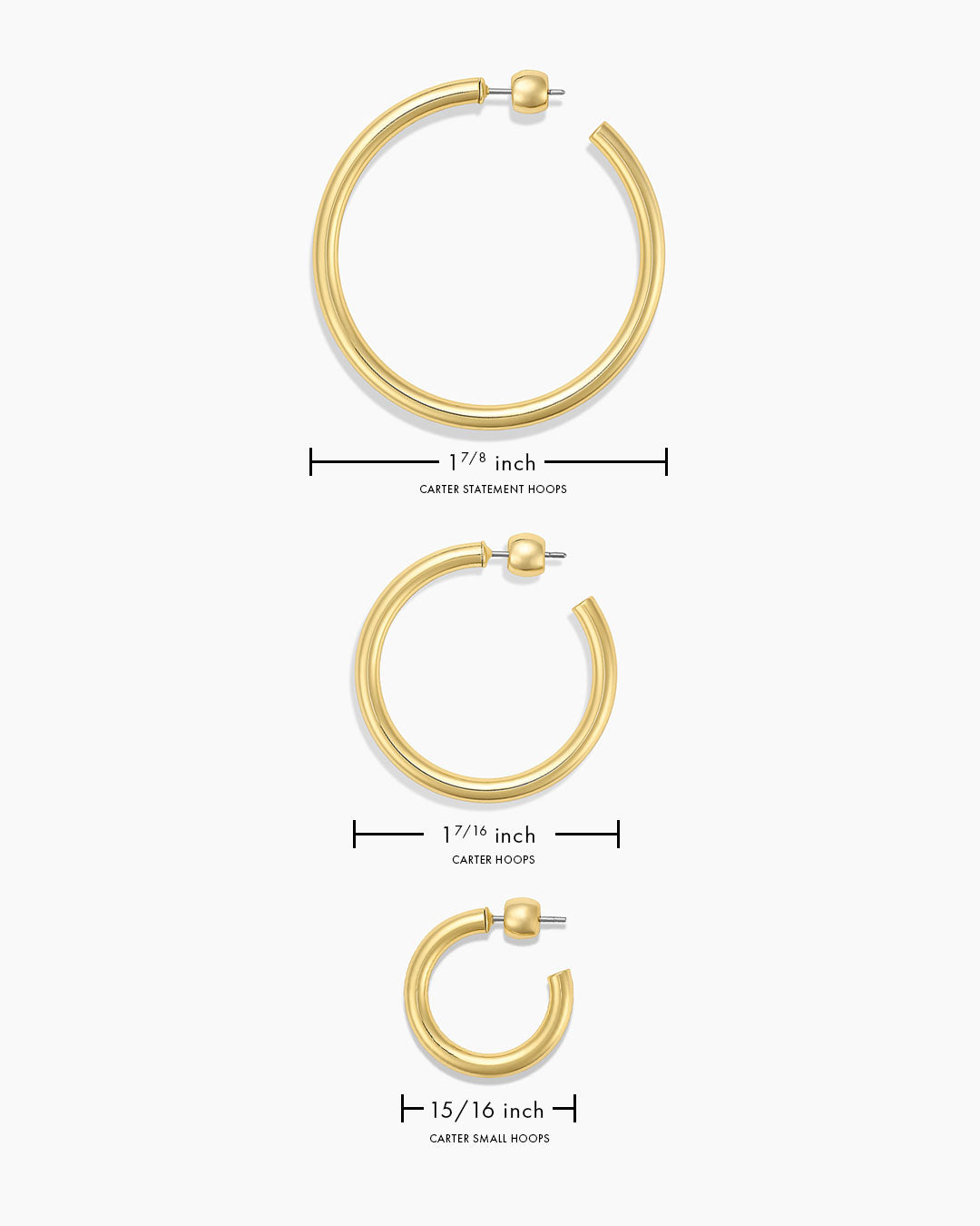 Carter Statement Hoops || option::18K Gold Plated