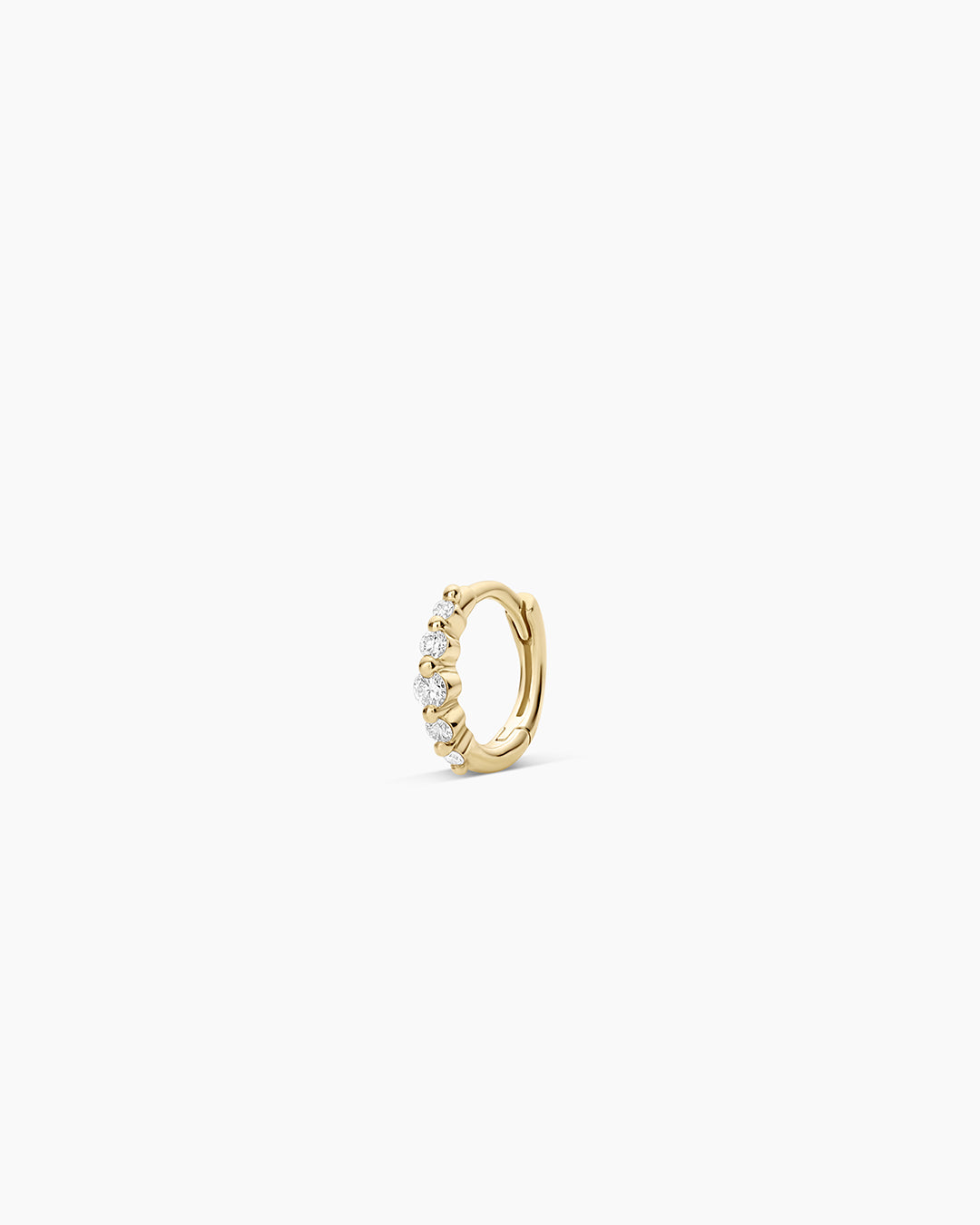 Elle Diamond Row Huggies || option::14K Solid Gold
