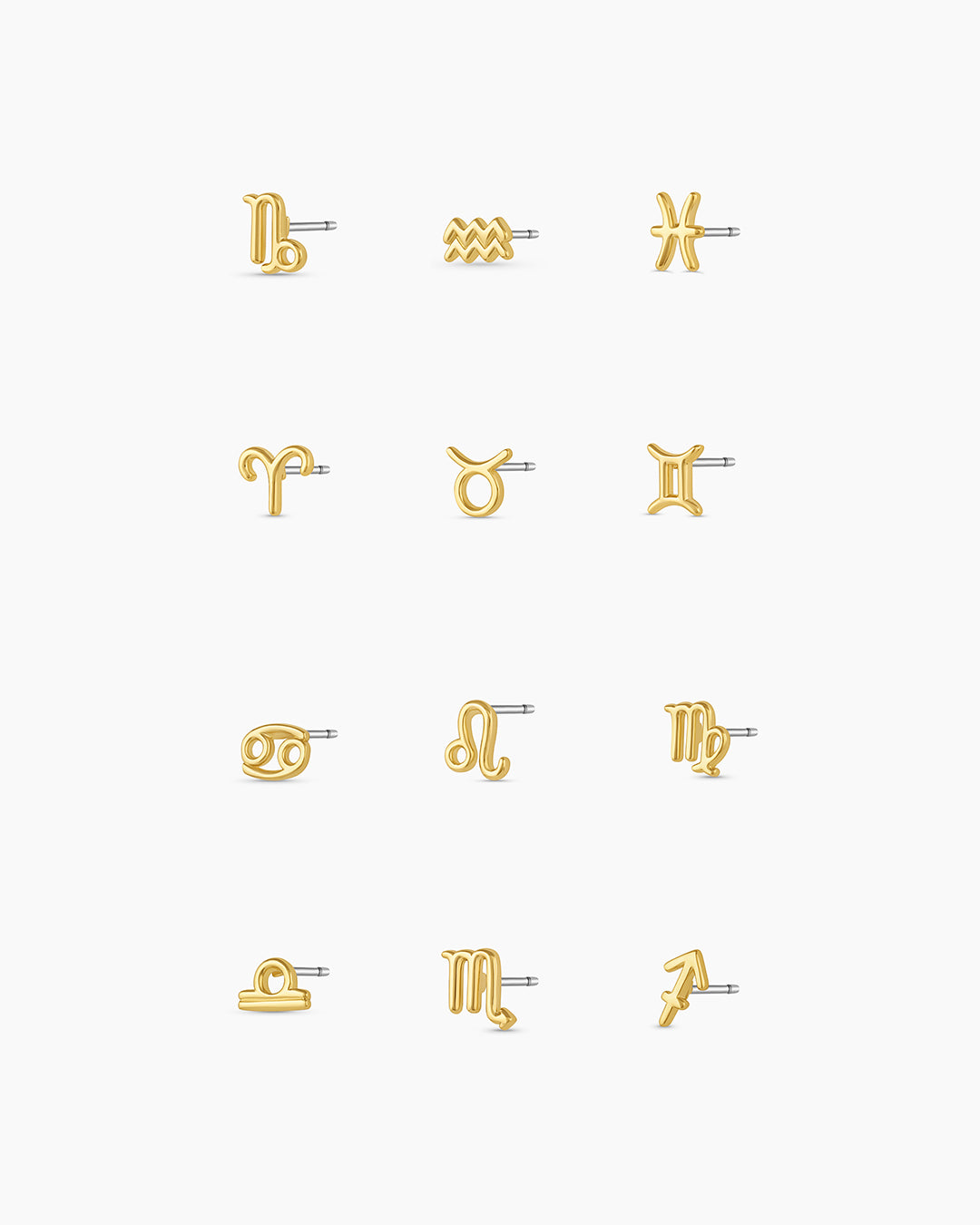 18K gold plated zodiac studs